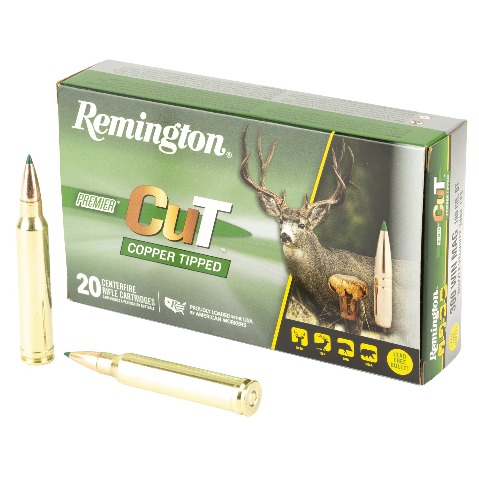 Remington Premier 300 Win Mag 180gr Ammunition 20/Box R22345 - Remington Arms Company, LLC - 300 WINMAG