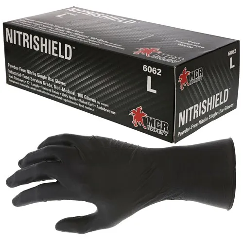 MCR Safety Nitri-Stealth Black Nitrile Disposable Gloves Textured Grip - MCR Safety