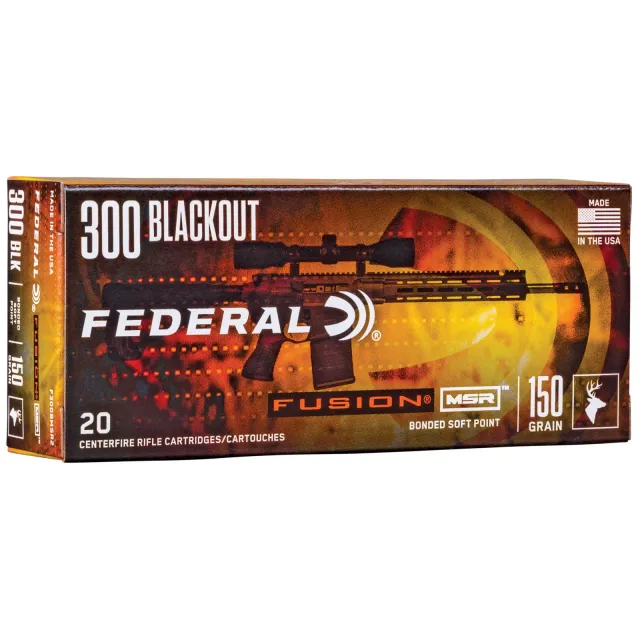 Federal F300BMSR2 Fusion MSR 300Blackout 150gr Bonded Soft Point 20 Per... - Federal Premium Ammunition - 300 Blk