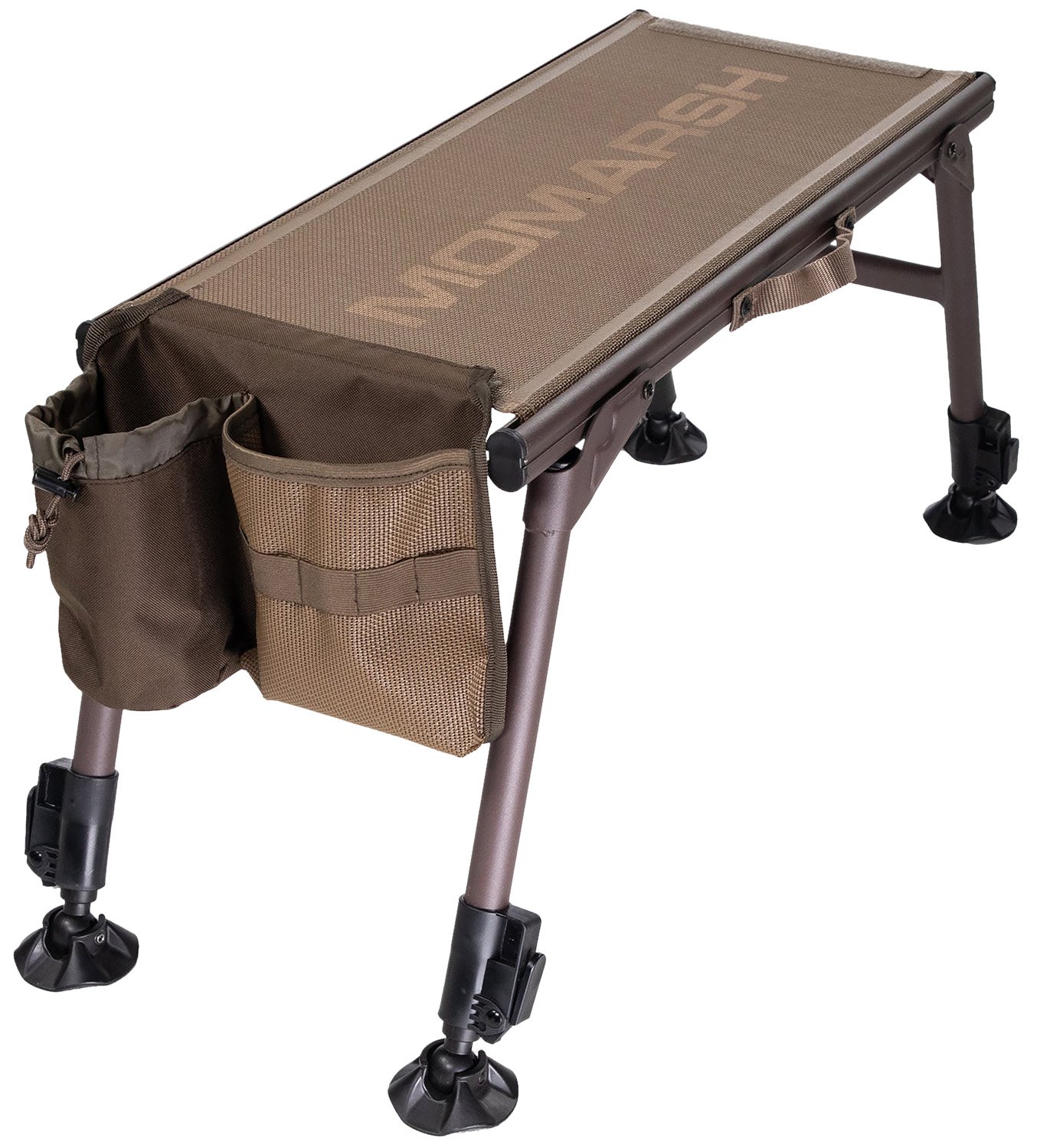 MOmarsh 31592 Mobile Bench Seat Tan, Adjustable Legs, Mesh Seat, 4.5 lbs - MOMARSH