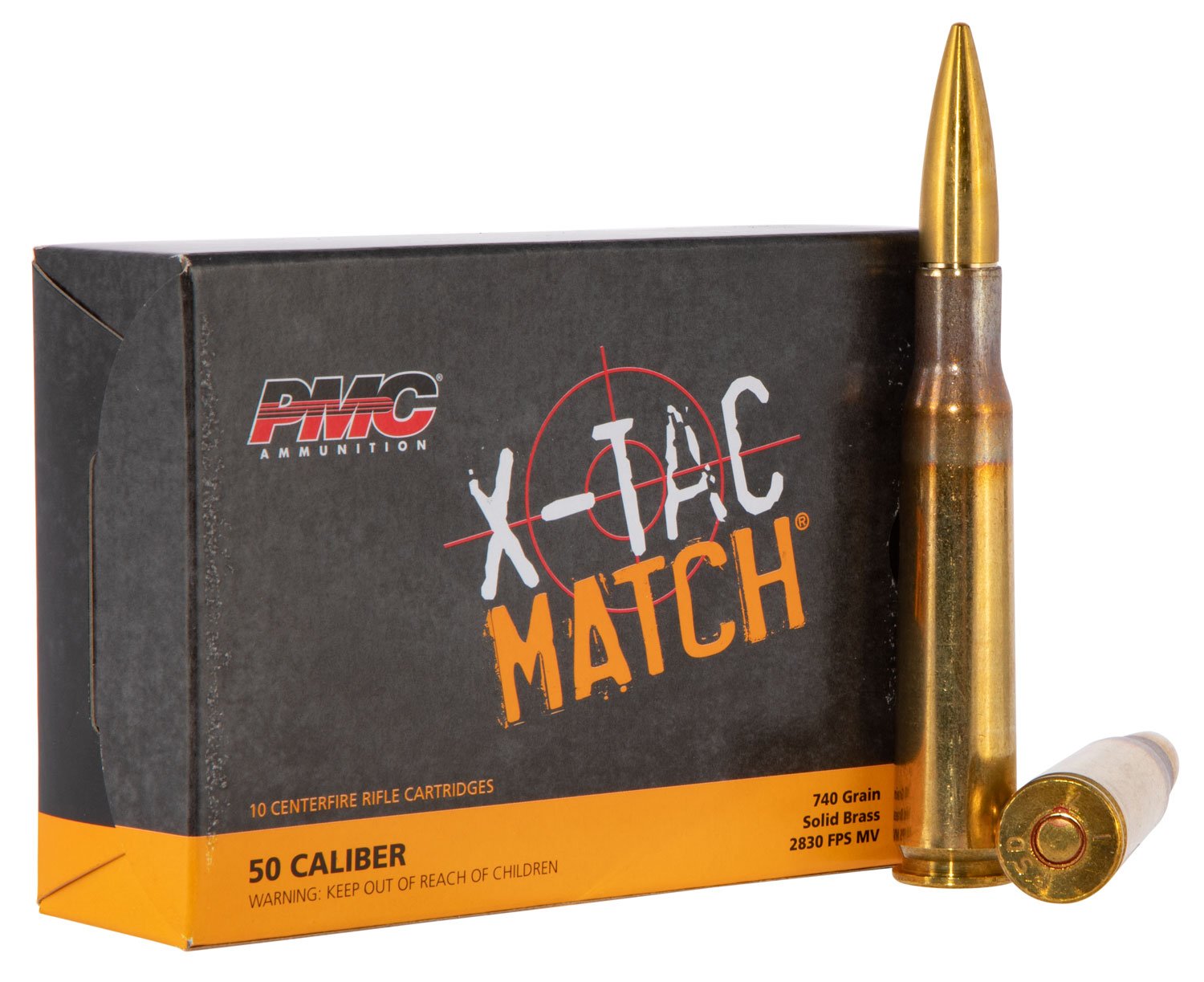 Buy PMC 50XM X-Tac Match .50 BMG 740gr Solid Brass Ammo 10 Rounds online