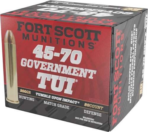Buy Fort Scott 4570300SCV1 TUI 45-70 Gov 300gr Solid Copper Ammo 20 Rounds online