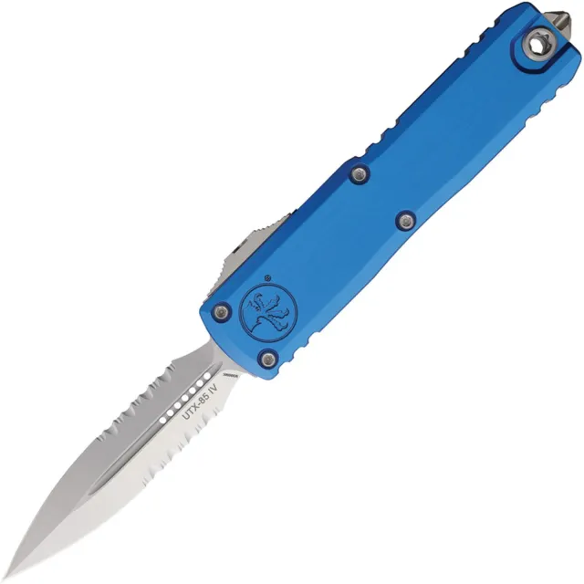 Microtech UTX-85 G4 3.1 In D/E Part Serrated Stonewash Blue - MICROTECH