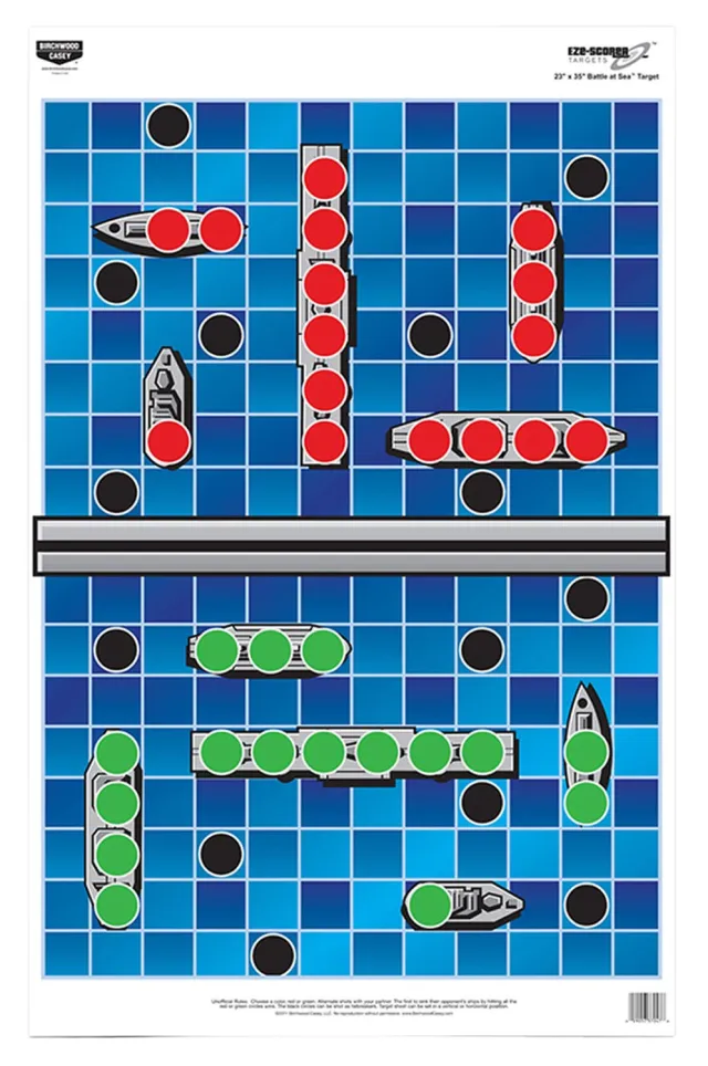 Birchwood Casey EZE-Scorer 23"x35" Battle at Sea Target Blue 5-Pack - Birchwood Casey - 23" X 35"