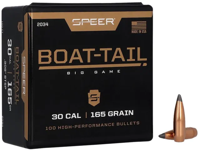 Speer 2034 .308 165gr Spitzer Boat Tail Soft Point Bullets 100ct - Speer - .308