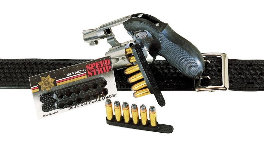 Buy Bianchi 585 Speed Strips 44/45 Caliber Black Revolver Ammo Loader 2 Pack online