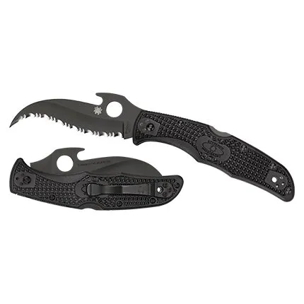 Buy Spyderco C12SBBK2W Matriarch 2 Black Folding Knife with Wave Feature online