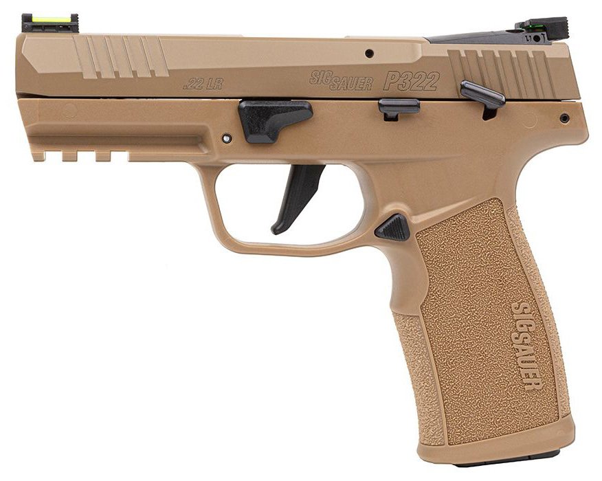 Buy Sig SAUER P322 .22LR 4in 2x20rd Coyote Pistol with Manual Safety (322C-CAS) online