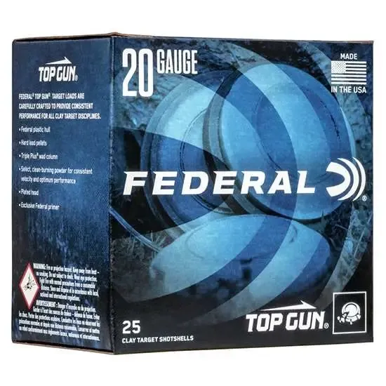 Federal TG209 Top Gun Target Load 20 Gauge 2.75" 7/8 oz 9 Shot 25 Per Box/ 10 Cs - Federal Premium Ammunition - 20 Gauge