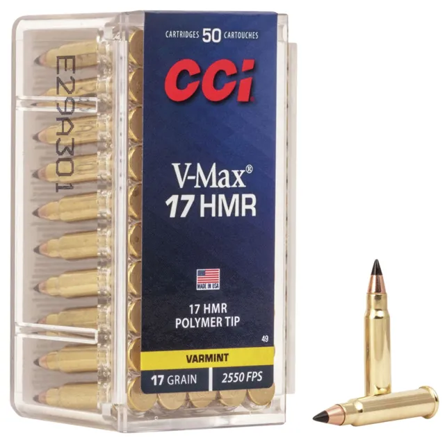 Buy CCI 0049 VMAX 17 HMR 17 gr Hornady V-Max/ 50 Per Box/ 40 Cs online