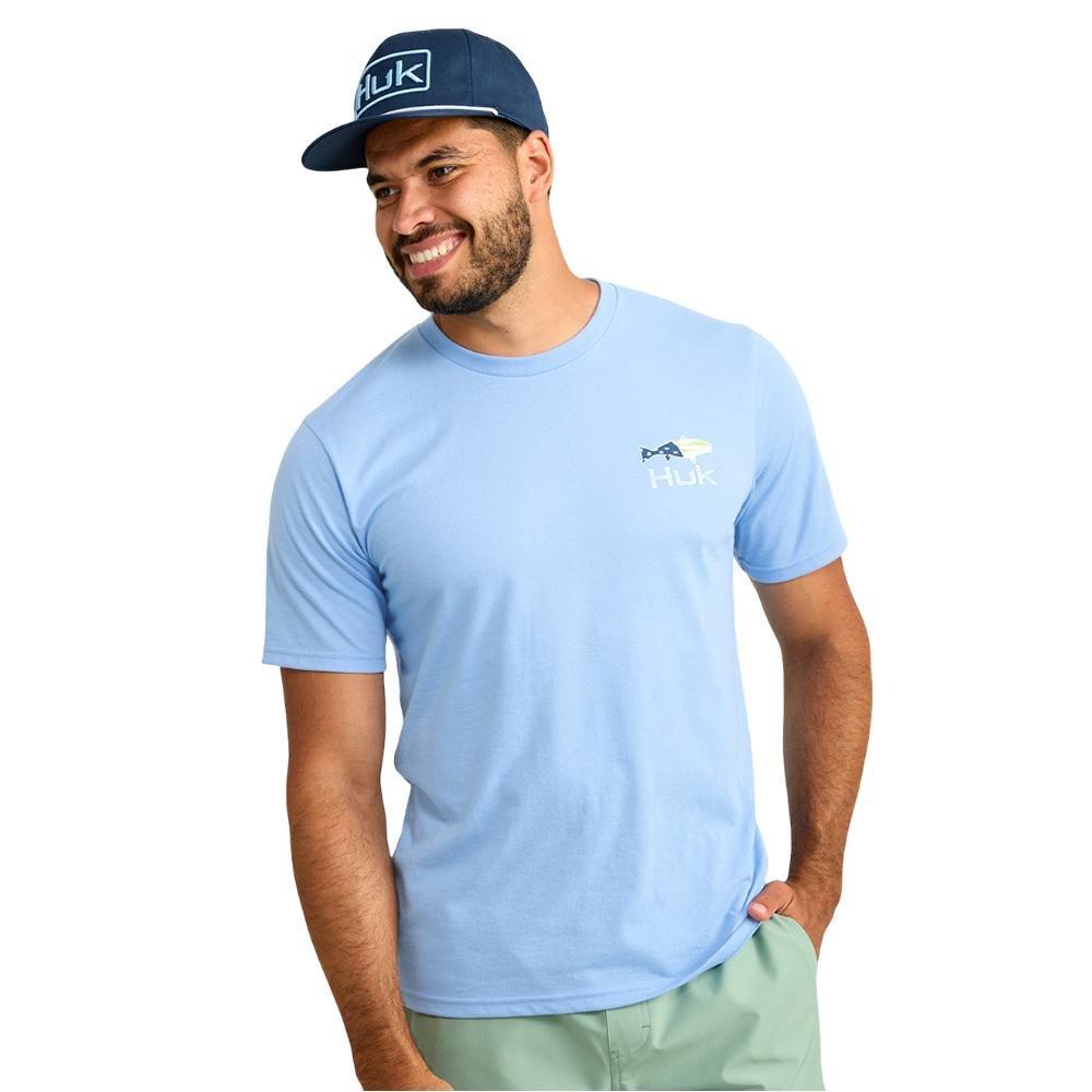 Buy Huk Fish Flag Short Sleeve Shirt Marolina Blue S online