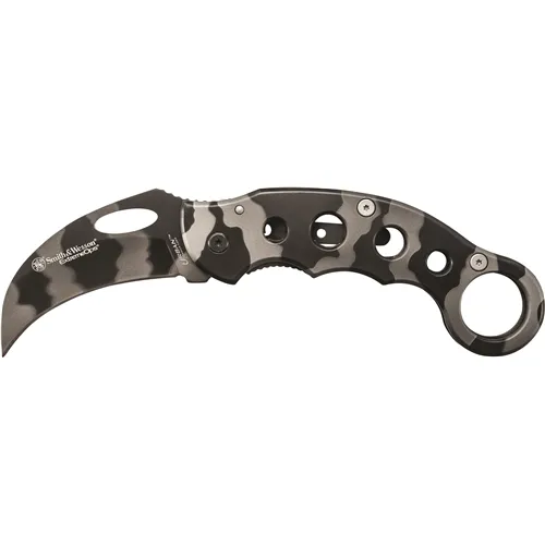 Smith & Wesson Extreme Ops Karambit Folder 2.75 in Camo Blade SS Handle - Smith & Wesson