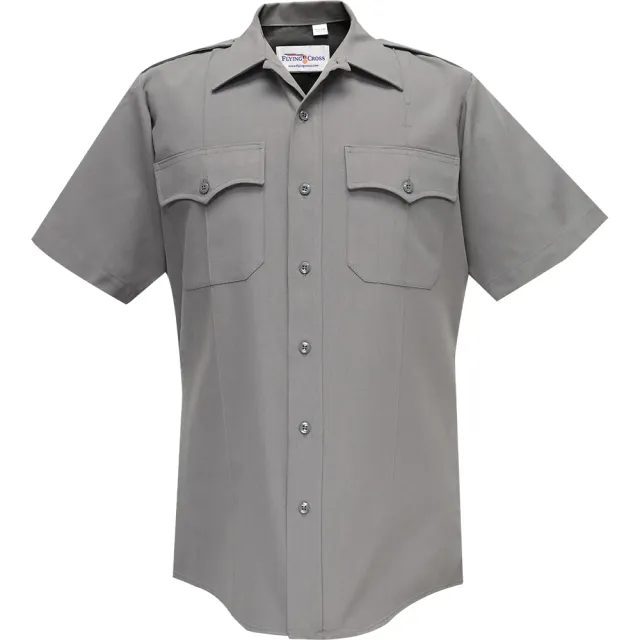 Flying Cross Deluxe Tropical Short Sleeve Shirt Slate Gray