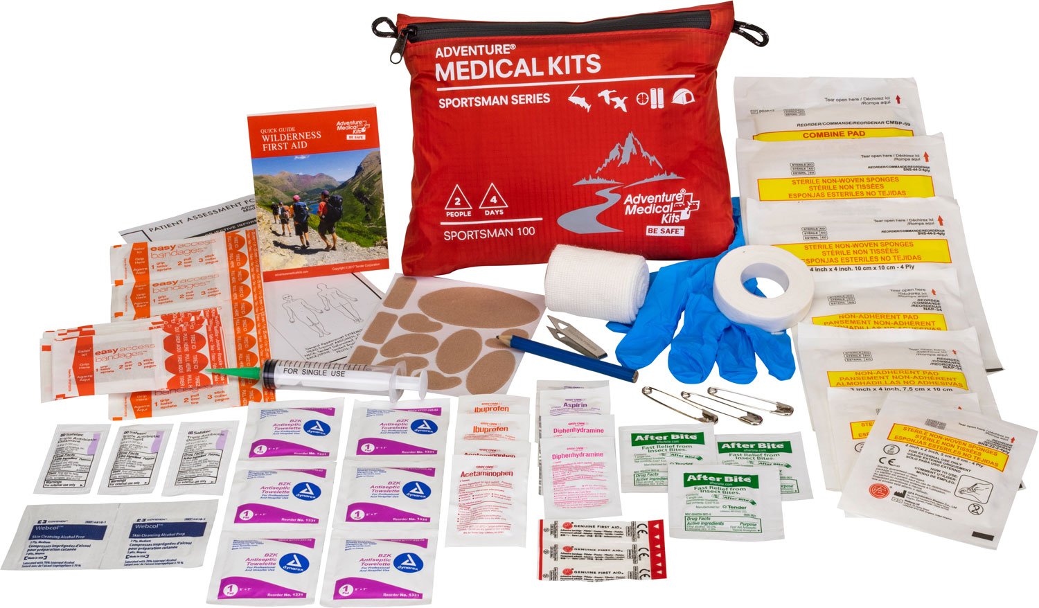 Buy Adventure Medical Kits 01050100 Sportsman 100 Waterproof Medical Kit Red online