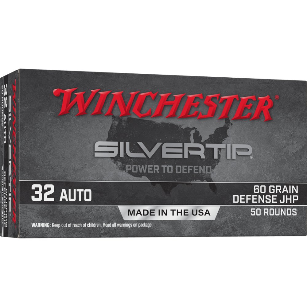 Winchester W32AST .32 Auto 60 Grain JHP 50 Rounds Box Silvertip - Winchester - 32 ACP