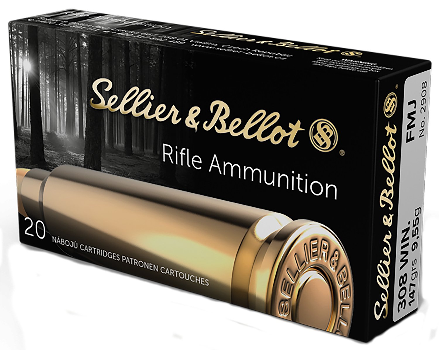 Buy Sellier & Bellot SB308A Rifle 308 Win 147 gr 2789 fps Full Metal Jacket (FMJ) 20 Bx/25 Cs online