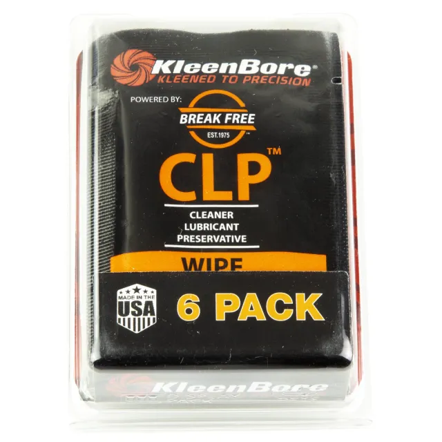 KleenBore KBBF6PK BreakFree CLP Wipes 6PK - Kleen Bore - 5"W X 7.75"H