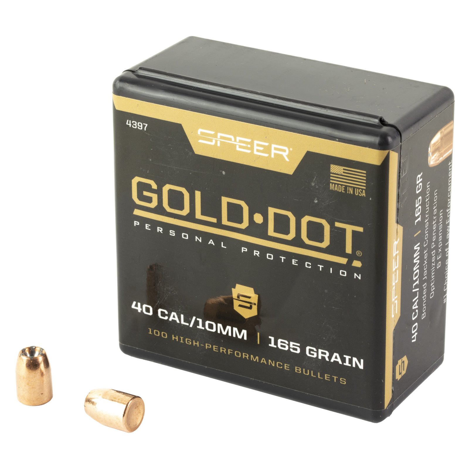 Speer Gold Dot 4397 40 Cal .400 165GR Hollow Point 100 Box - Speer - 165 GR