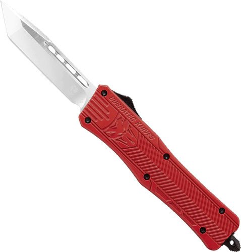 Buy CobraTec MRCTK1MTNS Medium OTF Knife 3" D2 Tanto Blade Red Aluminum online