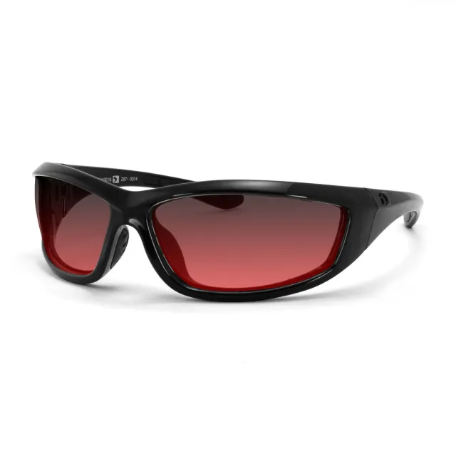 Bobster ECHA001R Charger Sunglasses Gloss Black Frame Rose Lens