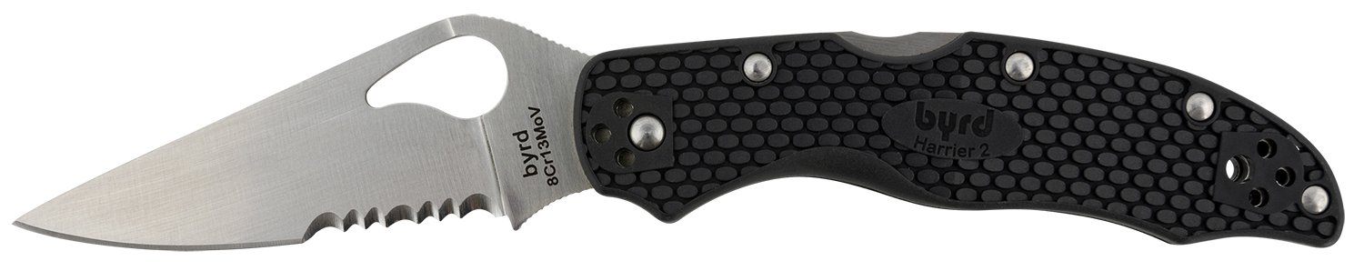 Buy Spyderco BY01PSBK2 Byrd Harrier 2 3.36" Part Serrated FRN Handle Knife online