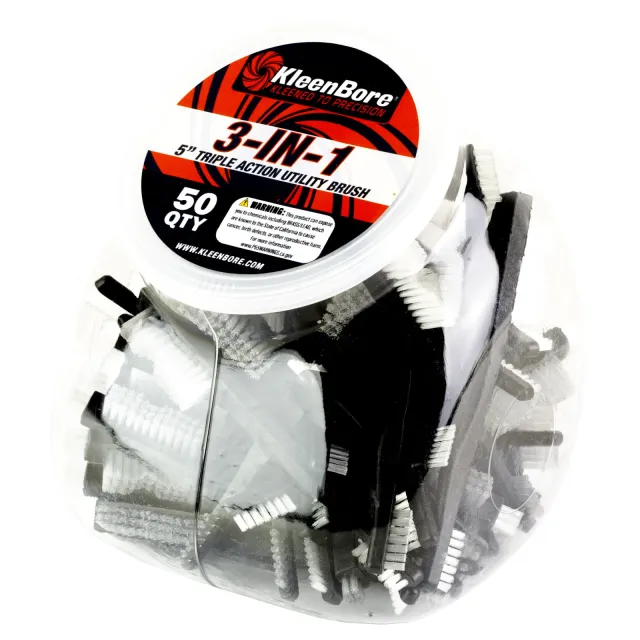 KleenBore UT221CGLOBE Triple Action 5" Nylon Utility Brush 50 Pack - Kleen Bore - 5"