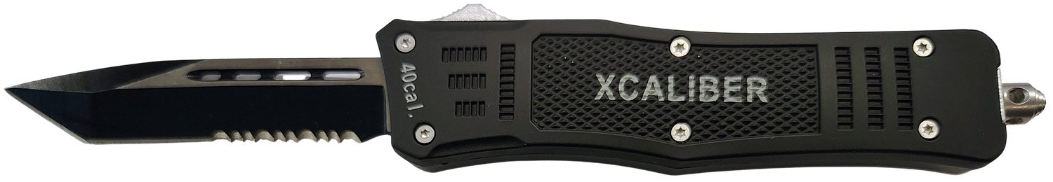 Xcaliber 40 Cal Medium OTF Tanto 3.25in 440C SS Part Serrated Knife - XCALIBER - 728881687447