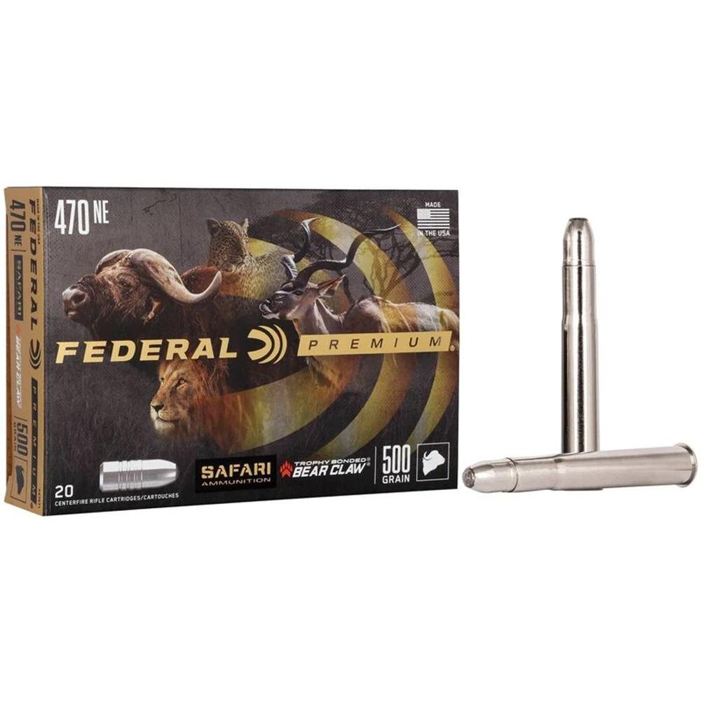 Federal Premium P470T1 470 Nitro Express 500 Grain Trophy Bonded Bear Claw - Federal Premium Ammunition - 470 Nitro Express