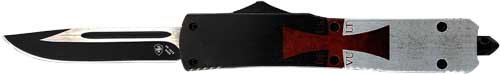Templar Knife MTK331 Slim OTF 3.1" Black Drop Point Templar Flag - Templar Knife