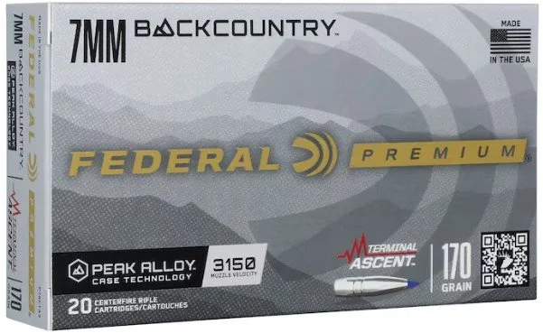 Federal P7BCTA3 7mm 170gr Terminal Ascent BackCountry Rifle Ammo 20/Box - Federal Premium Ammunition - 7mm Backcountry