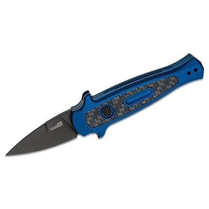 Kershaw 7130BLUBLK Launch 12CA Mini-Stiletto 1.9" Blue Carbon Fiber - Kershaw
