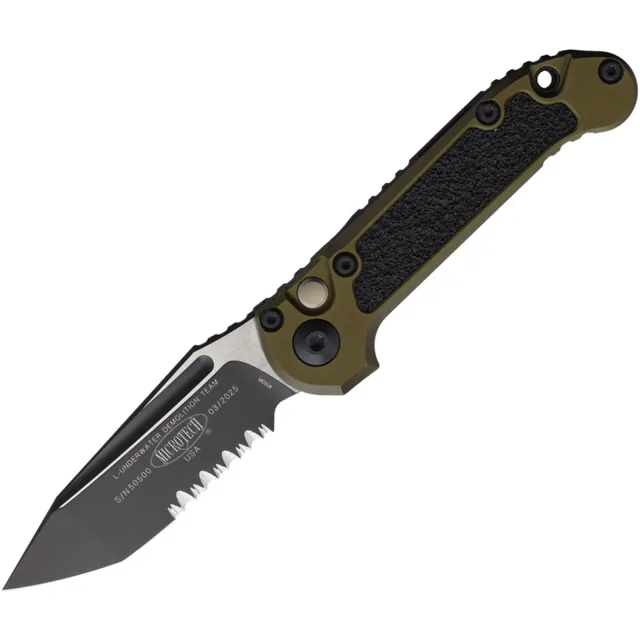 Microtech LUDT G3 1136-2OD 3.5 In Black Part Serrated OD Green - MICROTECH