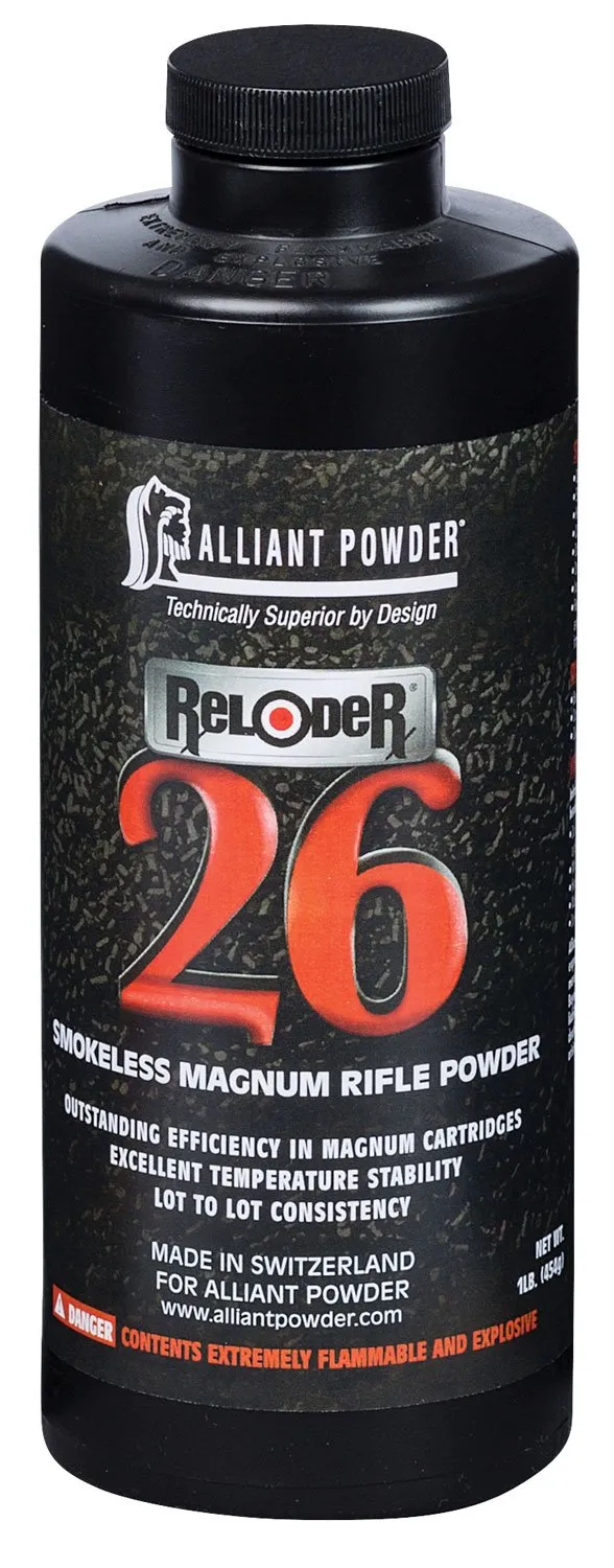 Alliant Powder Reloder 26 Smokeless Powder 1 lb. - Achieve high velocities in magnum cartridges with EI technology
