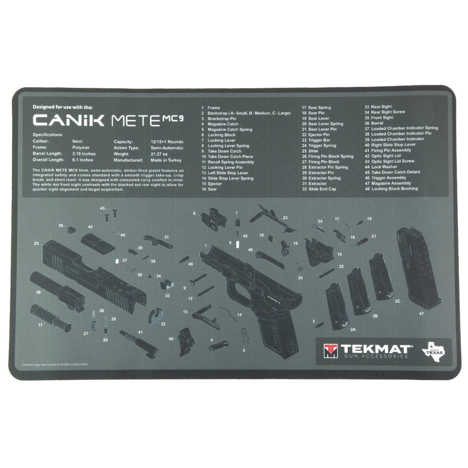 TekMat Tek-R17 Cleaning Mat 17x11 For Canik MC9
