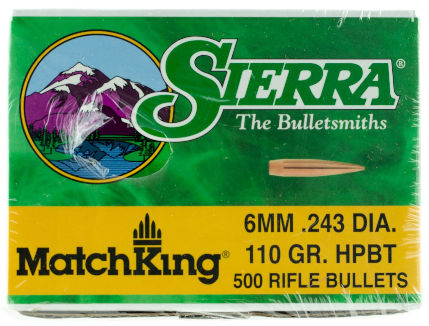 Sierra 1575C MatchKing 6mm 110gr Hollow Point Boat Tail 500/Box - Sierra Bullets - .243