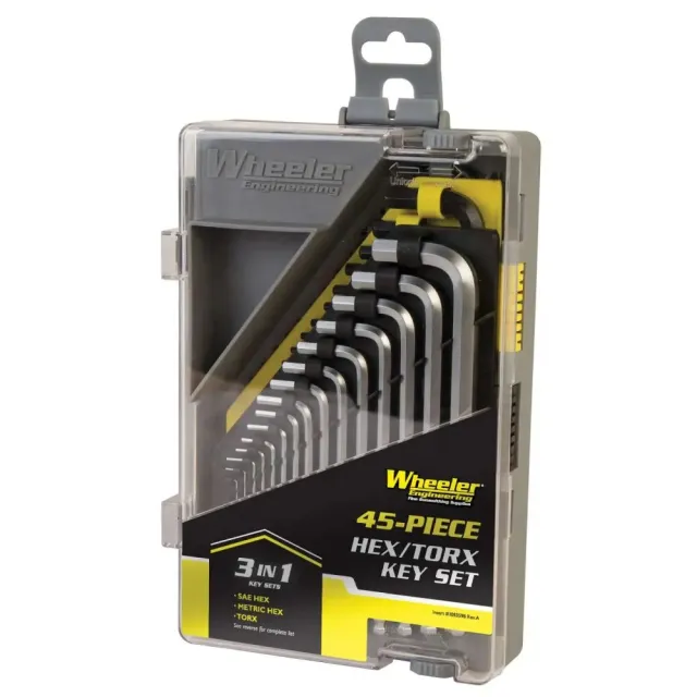 Wheeler 1081959 Key Set 45 Pieces Silver Steel SAE Metric Torx - Wheeler
