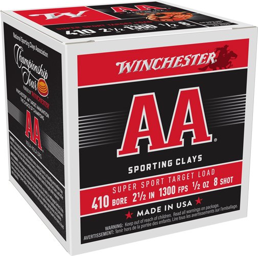 Winchester AA 410 Gauge 2.5 In 1/2oz #8 1300fps 250rd case - Winchester - 410 Gauge