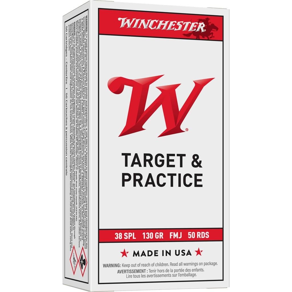 Winchester Ammo Q4171 USA Target 38 Special 130 gr Full Metal Jacket (FMJ) 50 Per Box/ 10 Cs - Winchester - 38 Spl