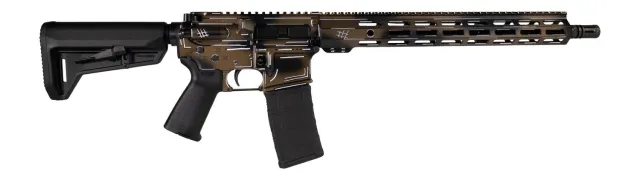 Buy Shark Coast Tactical SCC101969ABRZ Anime-15 5.56 NATO 30+1 16" Black Nitride Threaded Barrel, Bronze Cerakote Aluminum Receiver w/Picatinny Rail, M-LOK Handguard, Magpul Collapsible Black Polymer Sto online