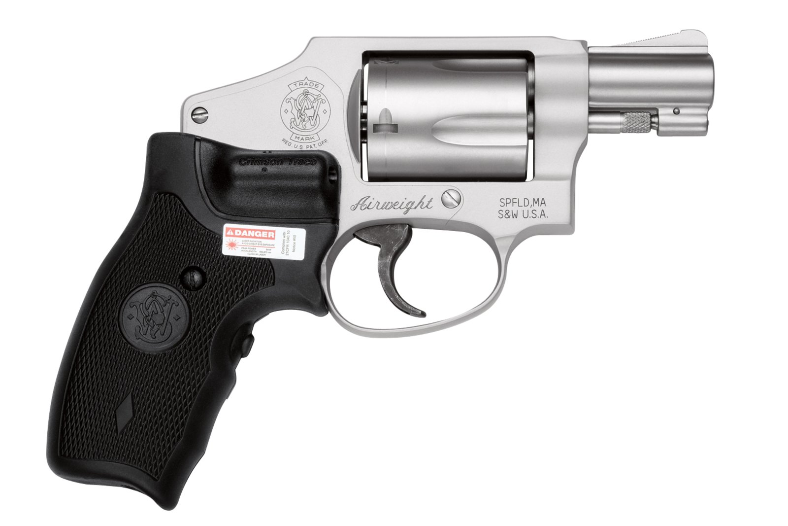 Buy Smith & Wesson 163811 Model 642 Airweight 38 Special + P Stainless Steel 1.88" Barrel & 5rd Cylinder, Matte Silver Aluminum Alloy J-Frame, Includes Crimson Trace LG-305 Lasergrip online