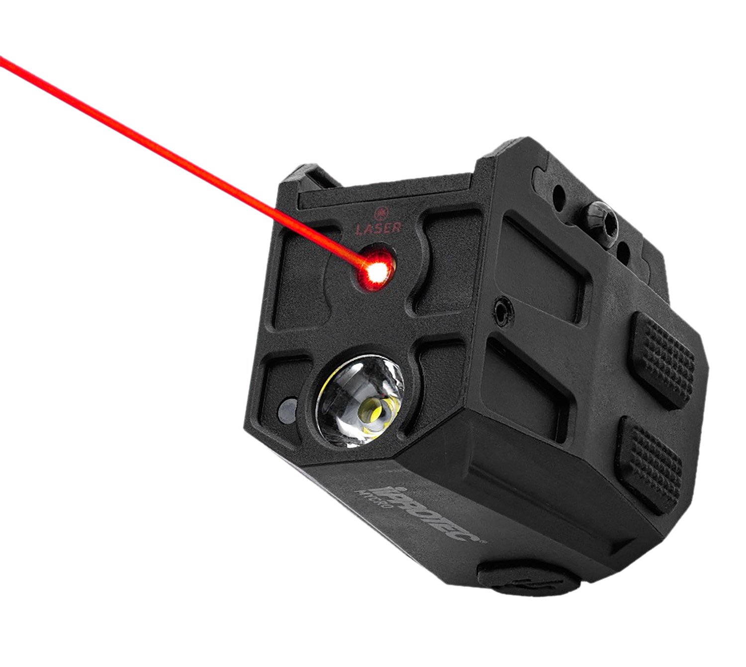 Alliance Consumer Group IPRMLT0004 MYCRO Rail Mount Light Matte Black PA66 Nylon 50/150/300 Lumens Red Laser - IPROTEC - 50/150/300 LUMENS
