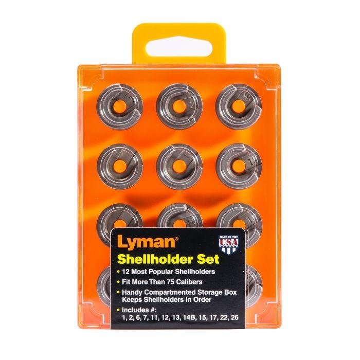Lyman Shellholder Set - Fits 75+ Calibers - 12 Piece Steel Set - Lyman