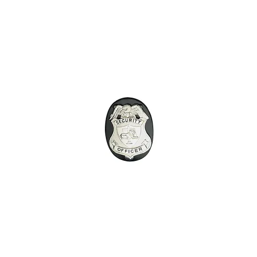 Boston Leather Oval Badge Holder Open-Face Black 5840C-1