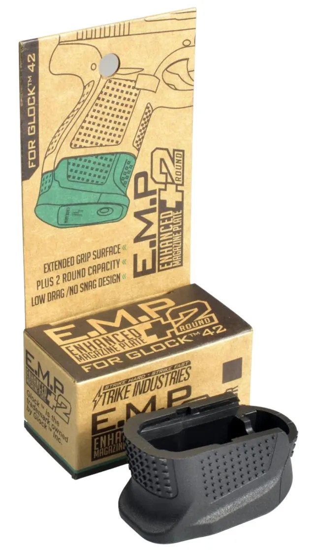Strike Industries SI-EMP-G42-BK Enhanced Magazine Plate Glock 42 +2 Black - Strike Industries - 2