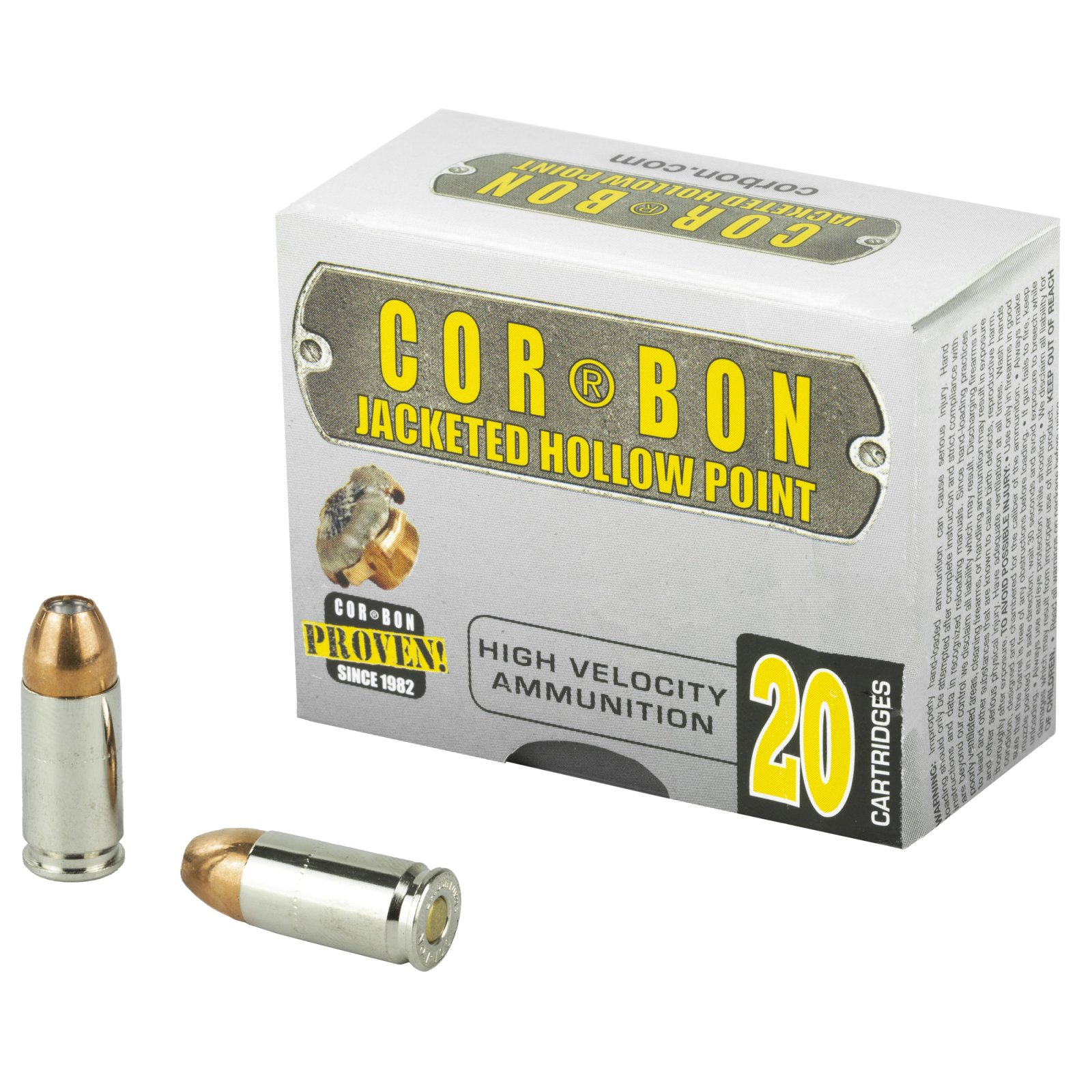 Buy Cor-Bon SD0911520 9mm Luger +P 115gr JHP 20rd Brass Case Ammo online