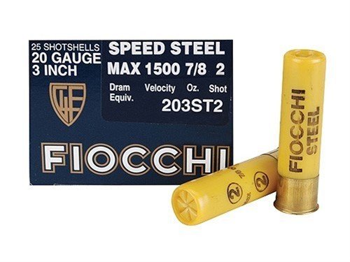 Fiocchi Speed Steel 20ga 3" 7/8oz 2 Shot 25rd Shotgun Loads - Fiocchi - 20 GAUGE