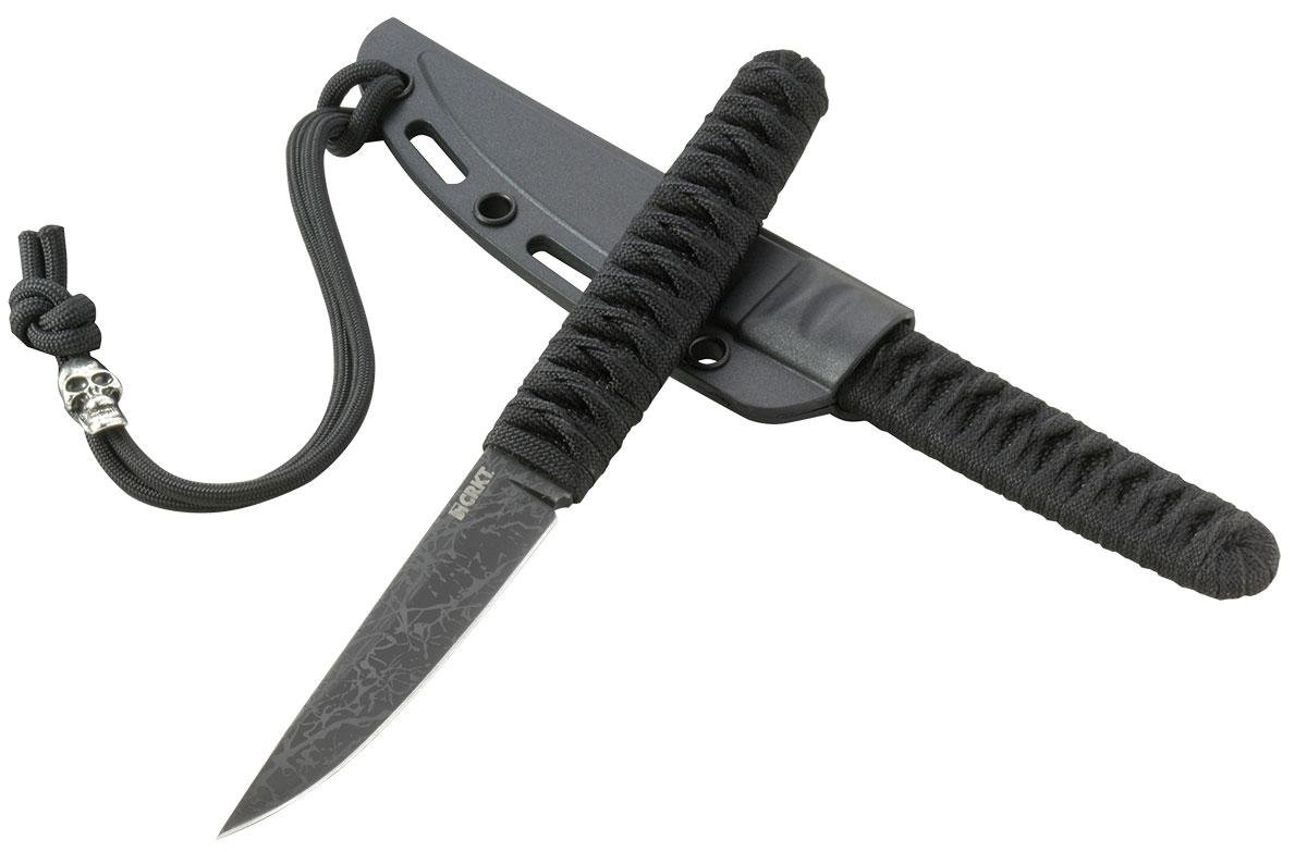 CRKT 2367 Obake 3.64" Fixed Blade Acid Etched TiCN SS Black Handle - Columbia River Knife & Tool