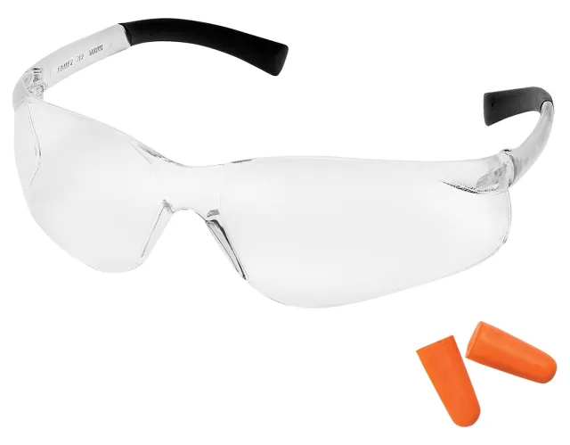 PYRA Mini Ztek Clear Safety Glasses with DP1000 32dB Earplugs - PYRA