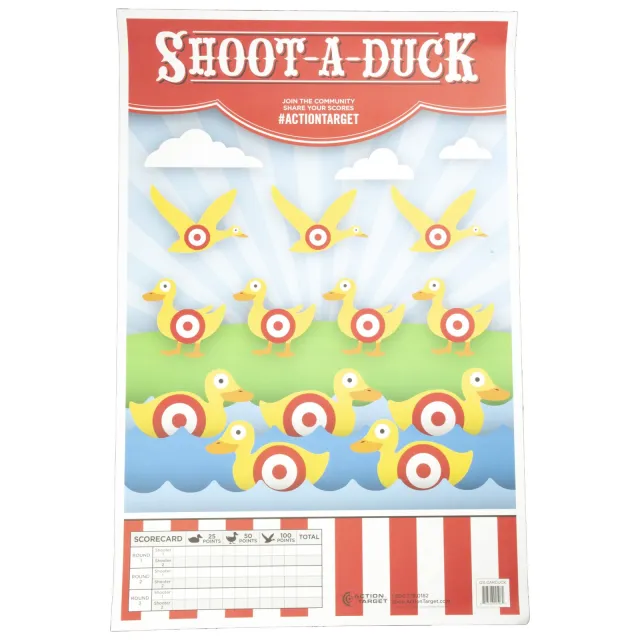 Action Target GSCARDUCK100 Shoot-A-Duck Paper Target 23"x35" 100 Pack - Action Target