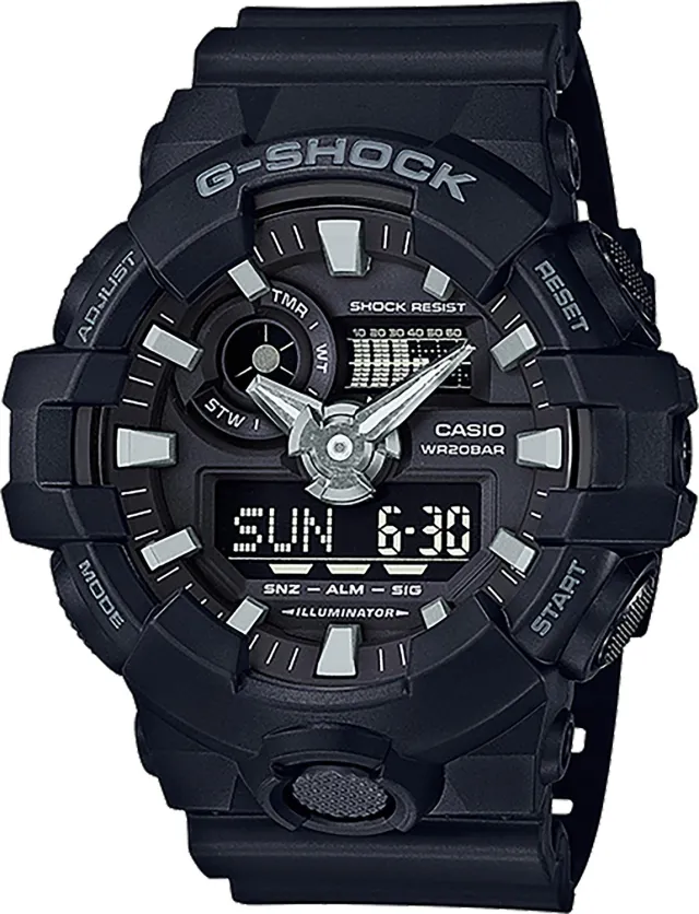GSHOCK GA7001B Premier Front Button Spring Black Watch - GSHOCK